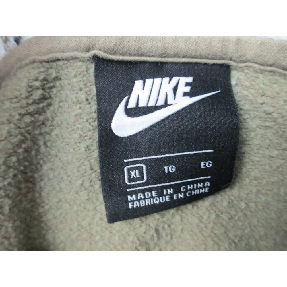 Nike Sweater Womens Extra Large Green Hooded Spell Out Zip Swoosh Casual Ladies*